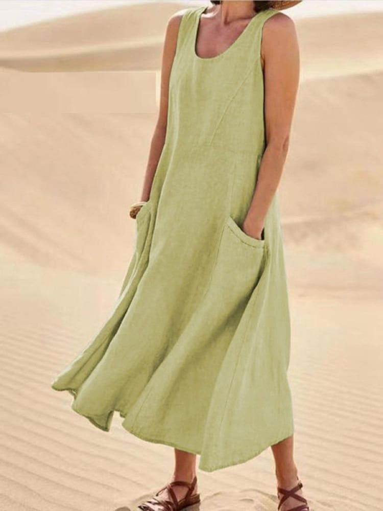 Elegantes Sommerkleid wit Bauchabdeckung