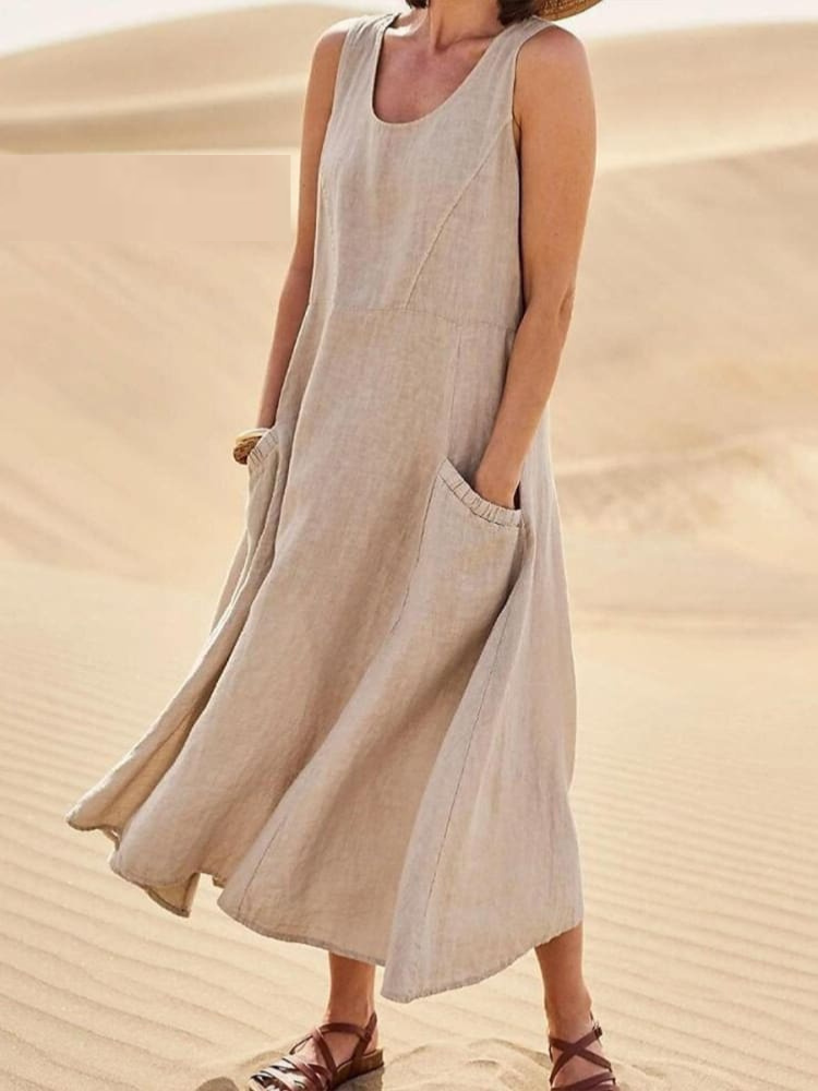 Elegantes Sommerkleid wit Bauchabdeckung