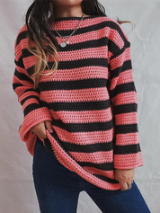 Gestreifte Oversized Pullover