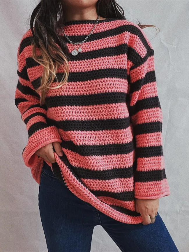 Gestreifte Oversized Pullover