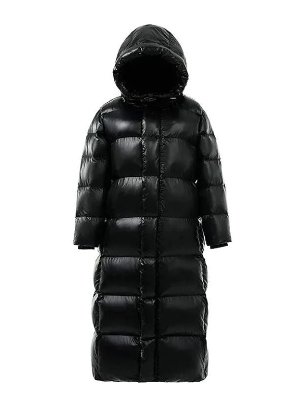 Lange Damen Winterjacke mit Reißverschluss
