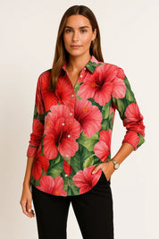 Vintage-Bluse mit floralem Muster