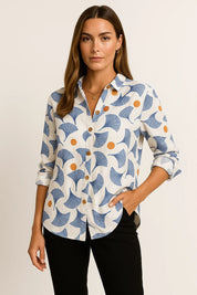 Vintage-Bluse mit floralem Muster
