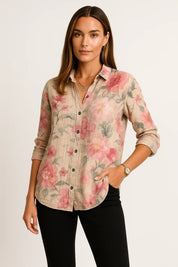 Vintage-Bluse mit floralem Muster