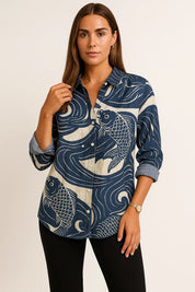 Vintage-Bluse mit floralem Muster