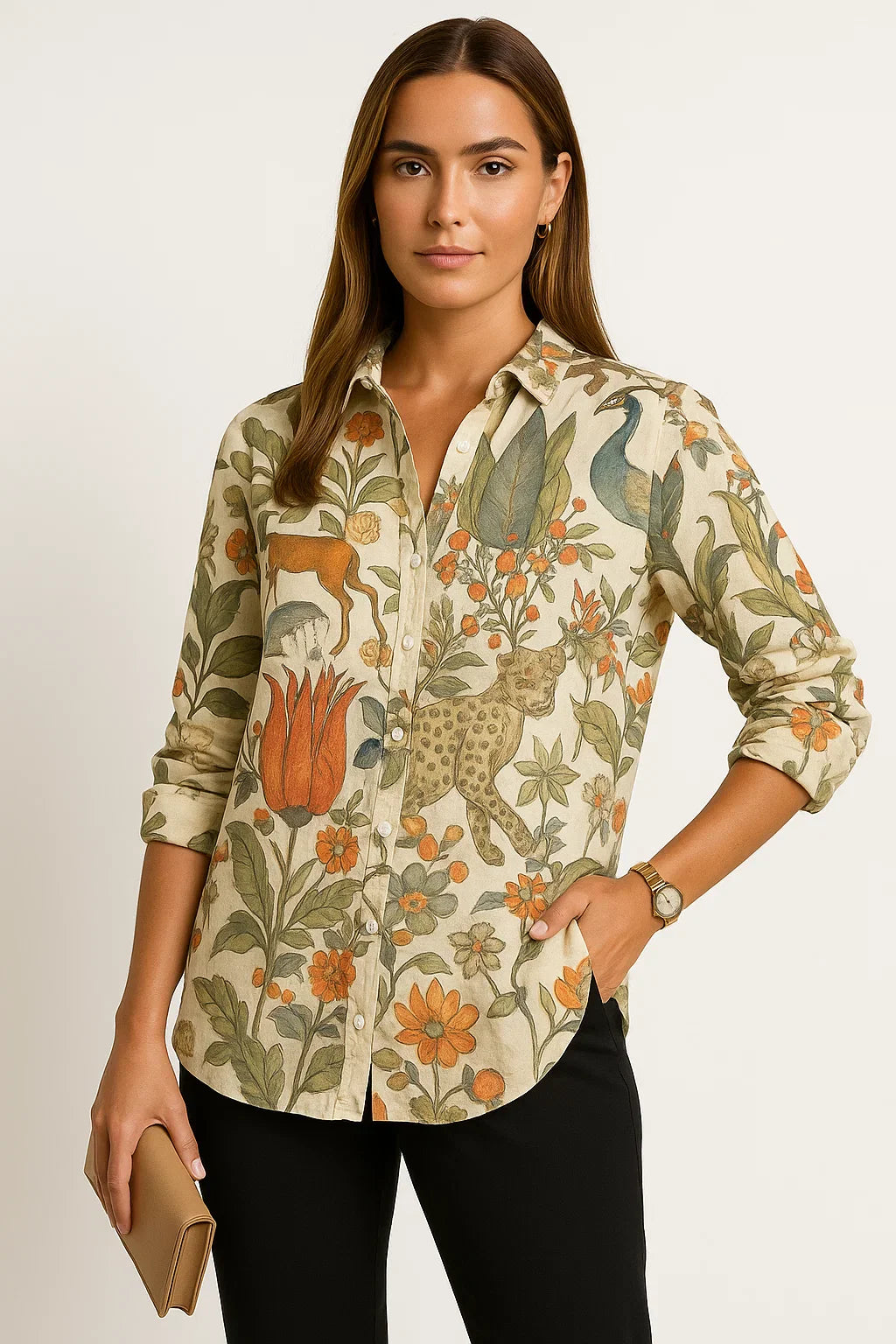 Vintage-Bluse mit floralem Muster