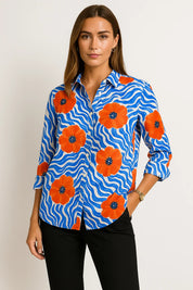 Vintage-Bluse mit floralem Muster