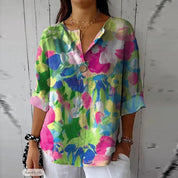 Damen Sommerbluse mit Blumen