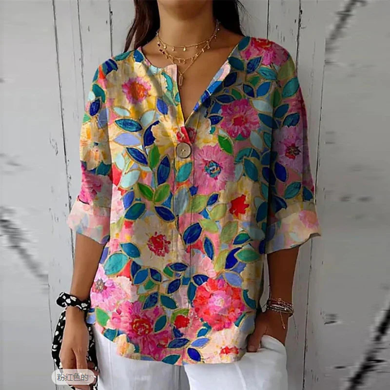 Damen Sommerbluse mit Blumen