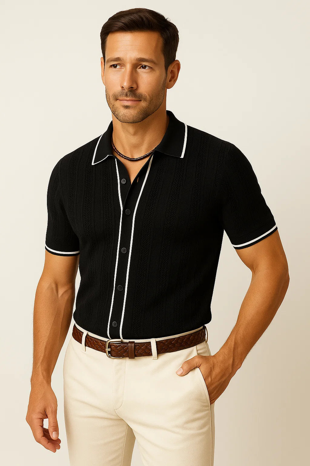 Vintage Herren Strickpolo