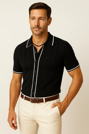 Vintage Herren Strickpolo