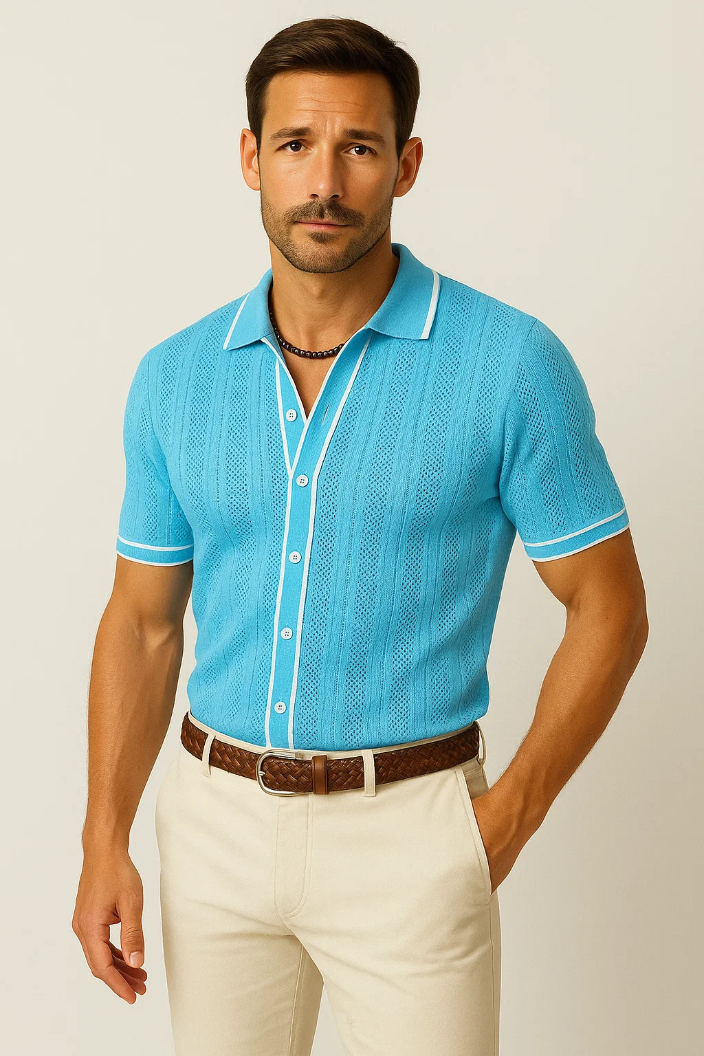 Vintage Herren Strickpolo