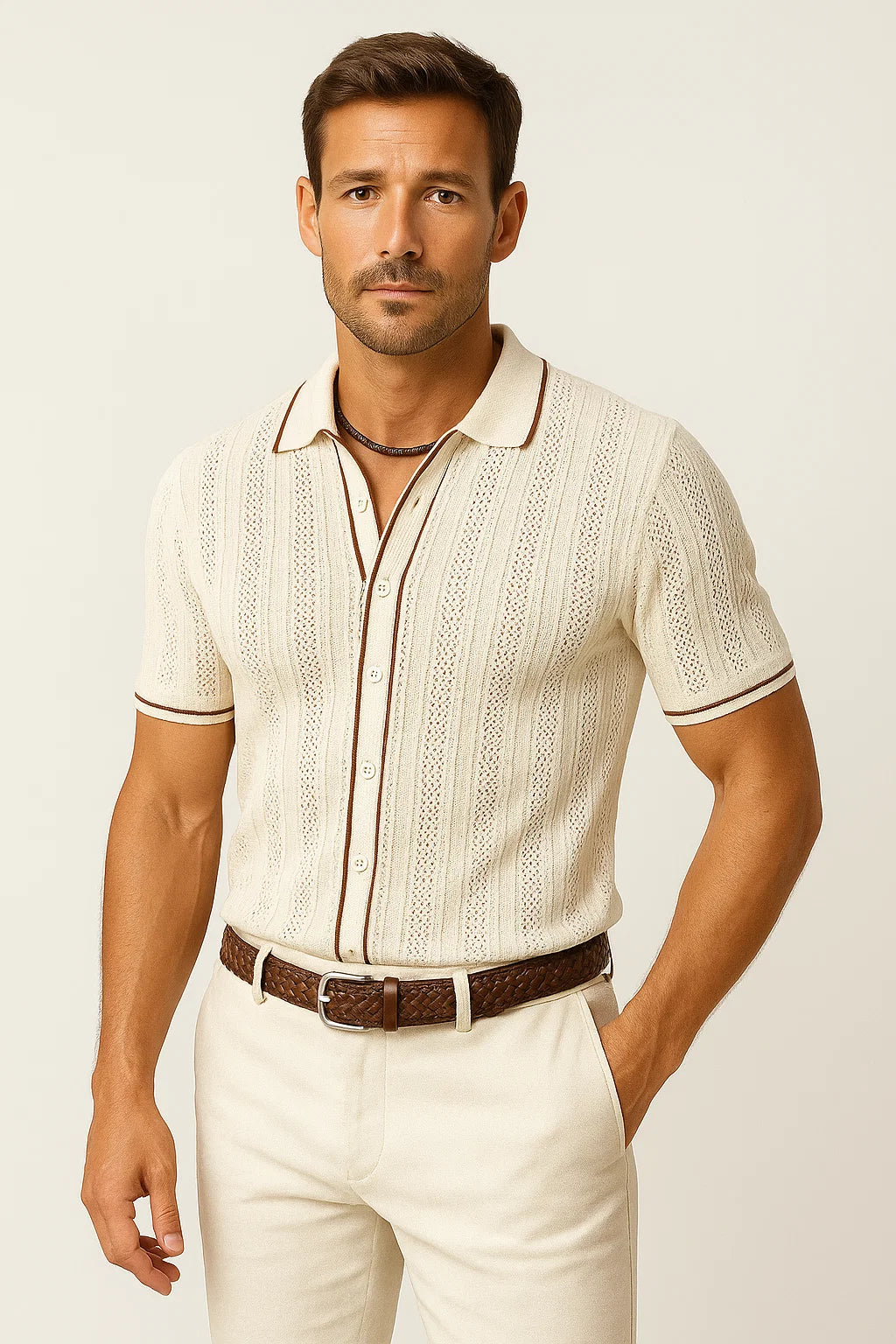 Vintage Herren Strickpolo