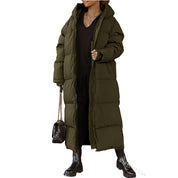 Warme Steppjacke mit Kapuze