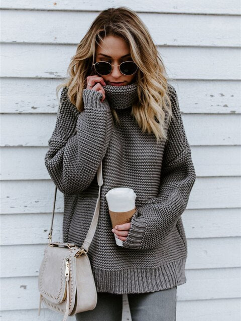 Damen Strickpullover mit Rollkragen
