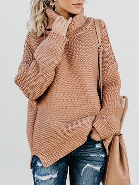 Damen Strickpullover mit Rollkragen