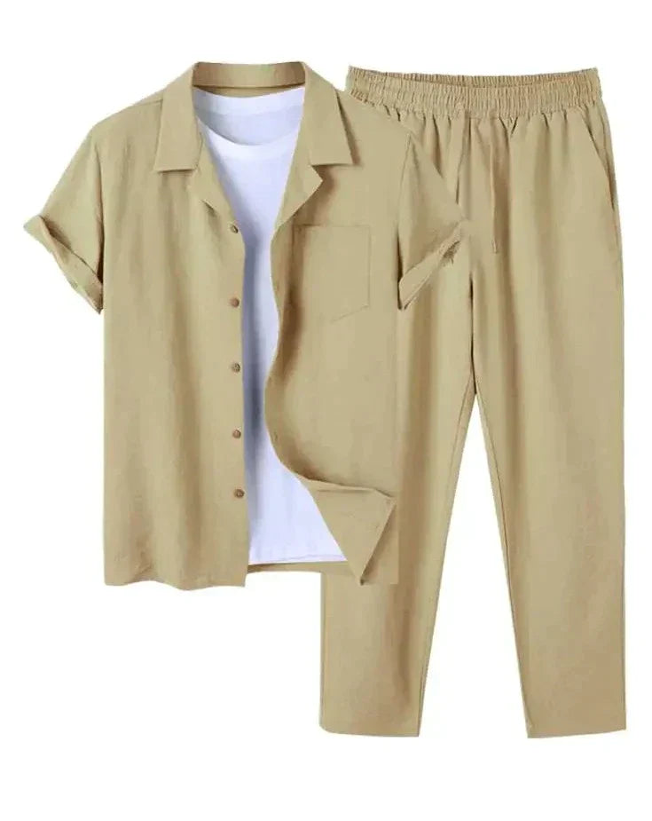 Zweiteiliges kurzärmeliges Hemd und Hose Set