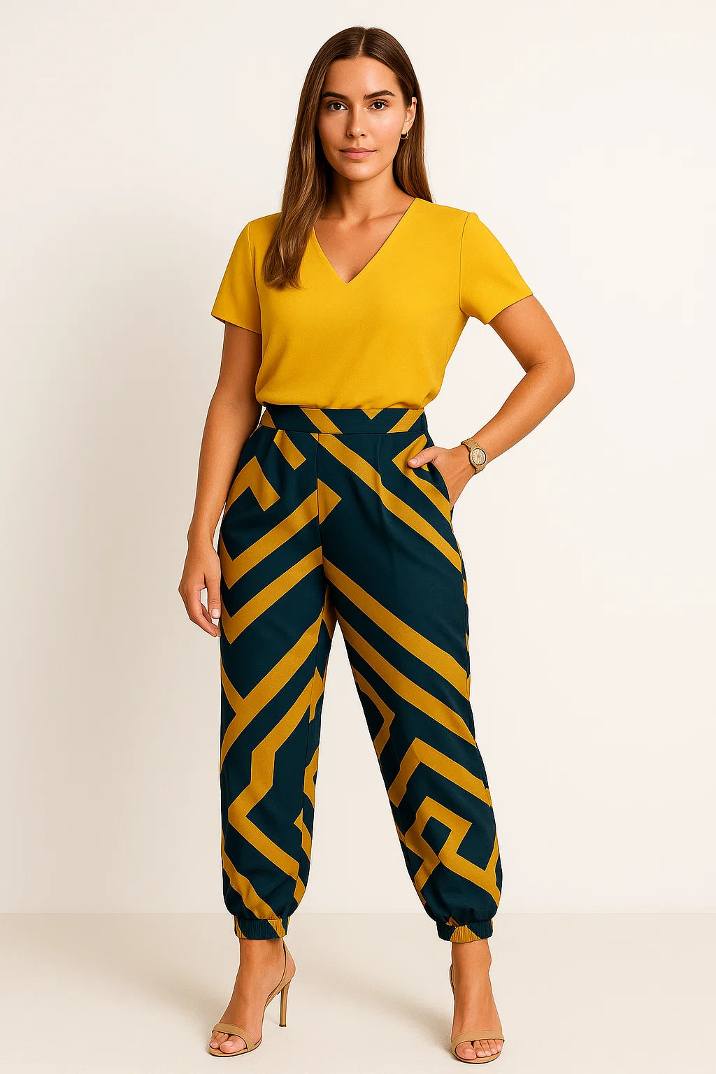 Zweiteiliges Bluse und Hose Set