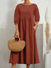 Kleid mit eleganten Dreiviertel Ballonärmeln