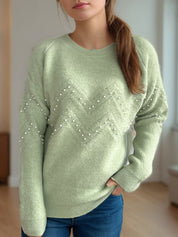 Damen Pullover mit Perlendetails