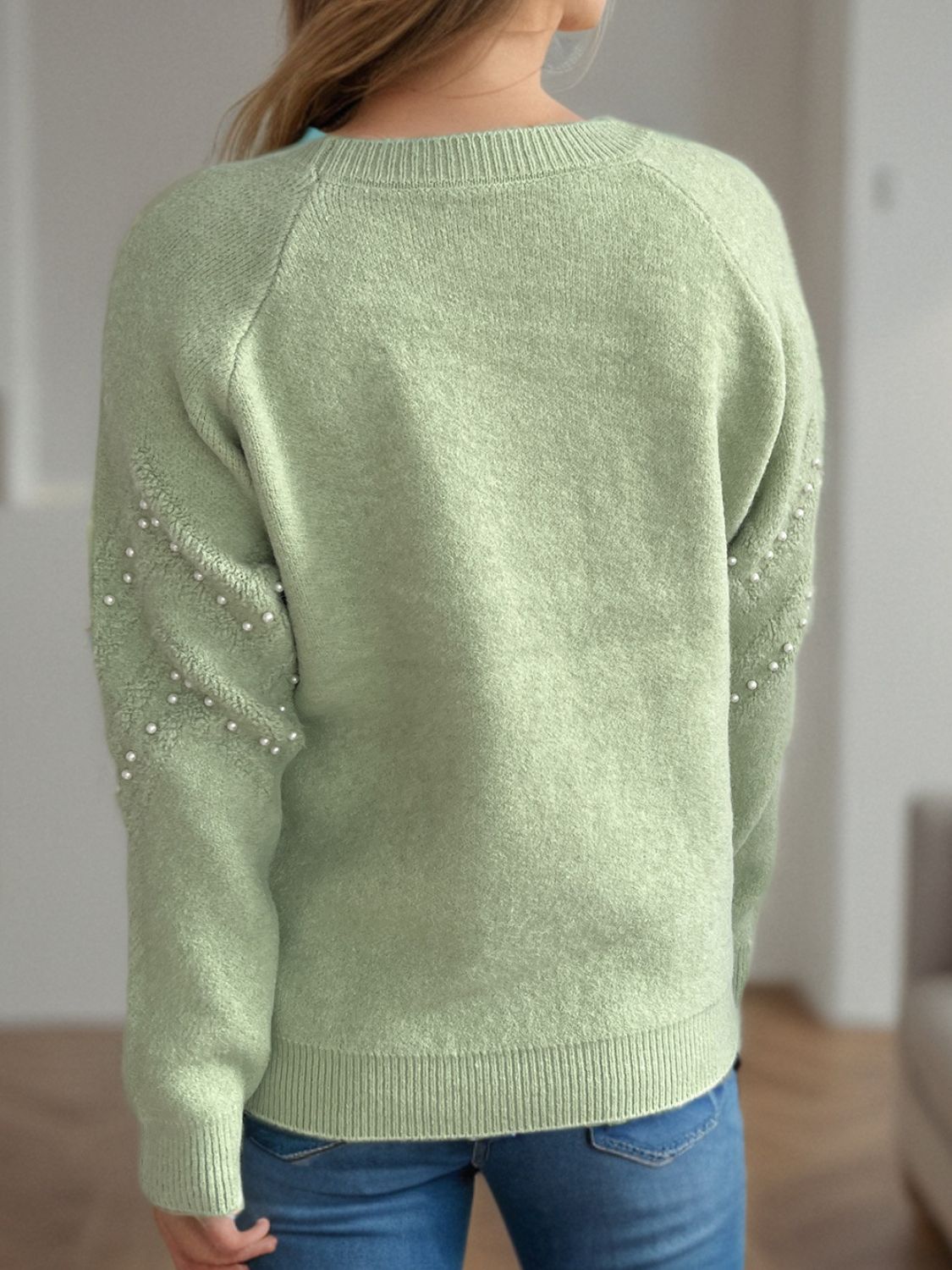 Damen Pullover mit Perlendetails