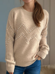 Damen Pullover mit Perlendetails