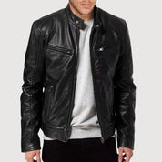 Stilvolle Biker Herren Lederjacke