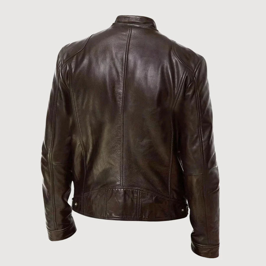 Stilvolle Biker Herren Lederjacke