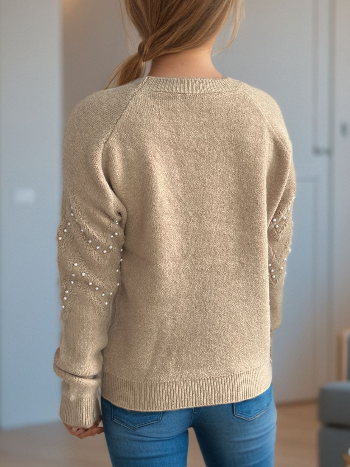 Damen Pullover mit Perlendetails