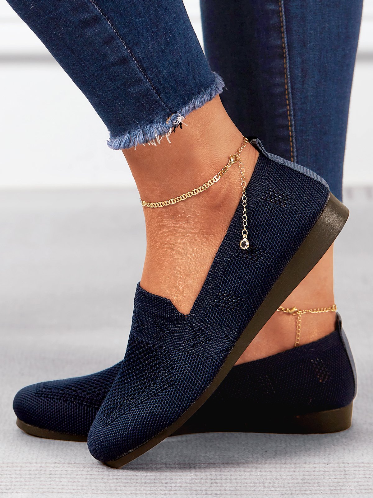Atmungsaktive Flache Schlupfschuhe