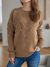 Damen Pullover mit Perlendetails