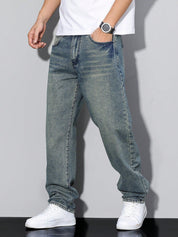 Herren Lässige Relaxed Fit Jeans