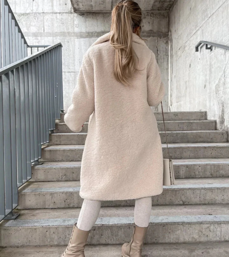 Damen Trendiger Langer Wintermantel