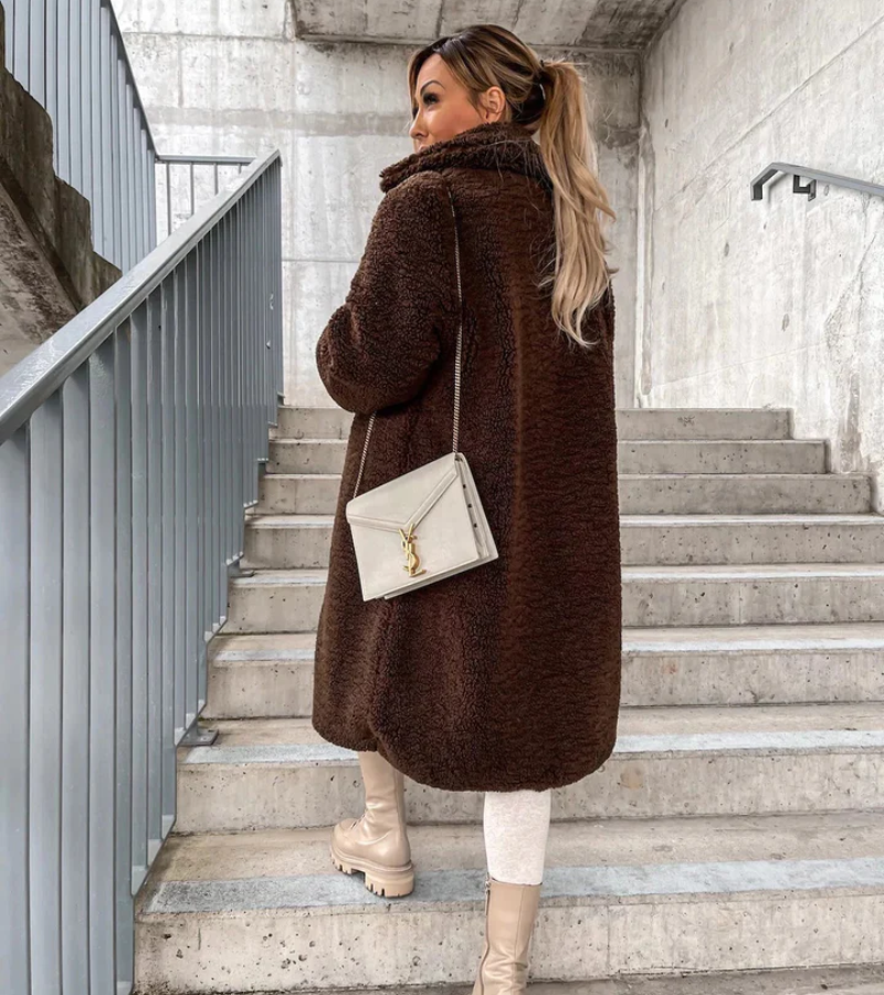 Damen Trendiger Langer Wintermantel