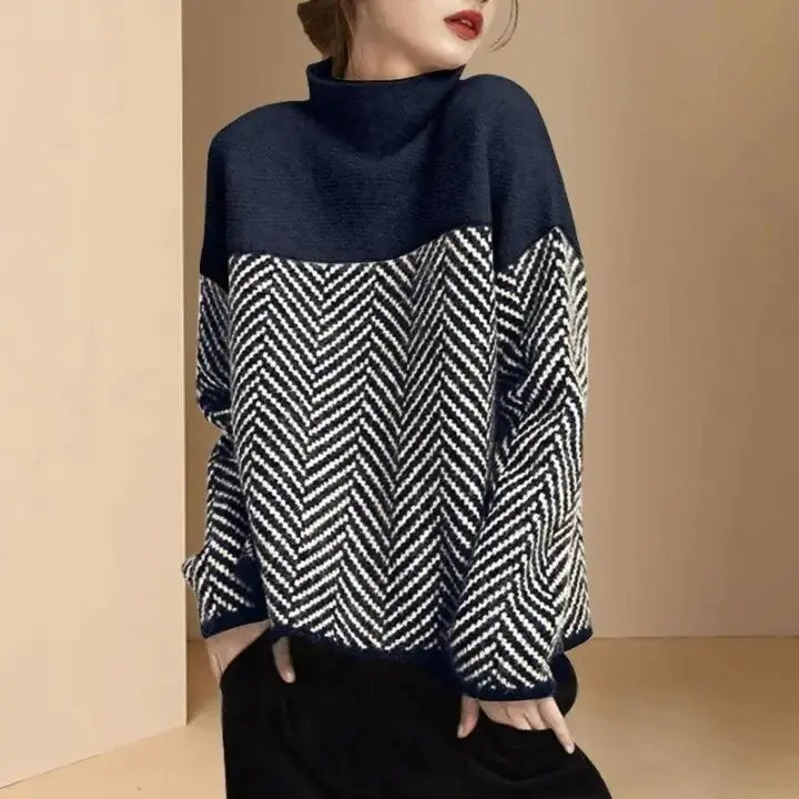 Dory Zweifarbiger Rollkragenpullover aus Baumwolle Sedore
