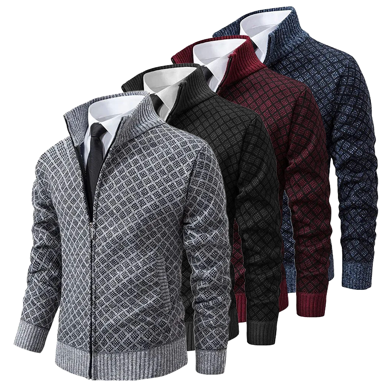 Strick jacke Stehkragen und Reißverschluss
