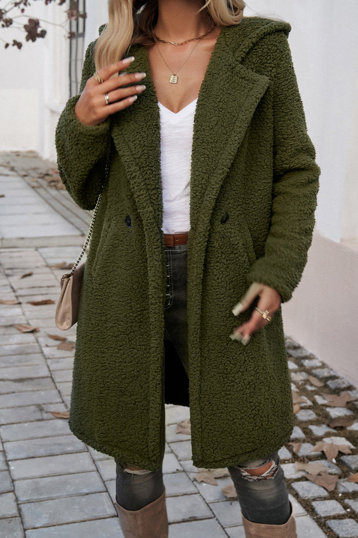 Damen Strukturmantel mit Reverskragen