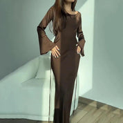 Luxuriöses Satin Maxikleid