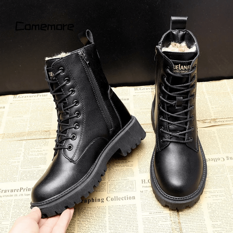 Gefütterte Vegane Lederstiefel
