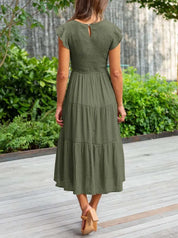 Damen Elegantes Rüschenkleid