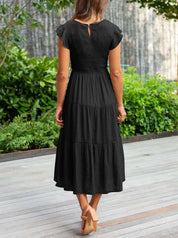 Damen Elegantes Rüschenkleid