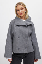 Damen Kurzer Trenchcoat Doppelreihig