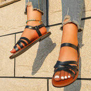Flache Damen Riemchensandalen