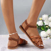 Flache Damen Riemchensandalen