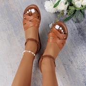 Flache Damen Riemchensandalen