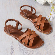 Flache Damen Riemchensandalen