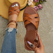 Flache Damen Riemchensandalen