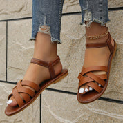 Flache Damen Riemchensandalen