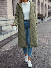 Damen gesteppter langer Wintermantel