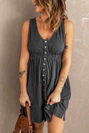 Ärmelloses knöpfbares Sommerkleid